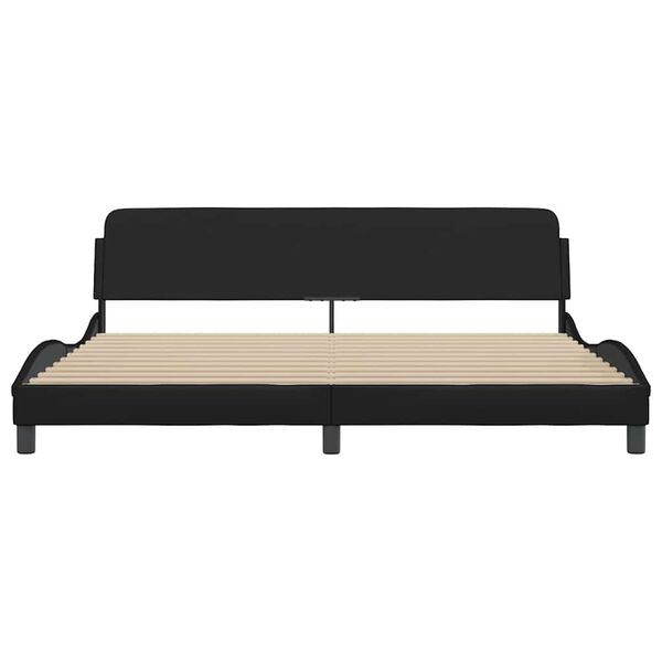 vidaXL Estructura de cama Dover cuero sint&eacute;tico negro 193x203cm
