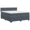vidaXL Cama box spring con colch&oacute;n Gris oscuro 200 x 200 cm Terciopelo
