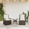 vidaXL Sillones reclinables de jard&iacute;n 2 uds rat&aacute;n sint&eacute;tico marr&oacute;n
