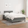 vidaXL Cama box spring con colch&oacute;n tela gris oscuro 120x200 cm