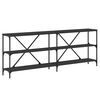 vidaXL Mesa consola hierro y madera de ingenier&iacute;a negro 200x30x75 cm