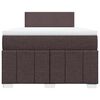 vidaXL Cama box spring con colch&oacute;n tela marr&oacute;n oscuro 120x200 cm