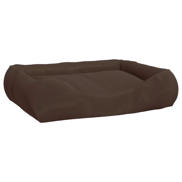 vidaXL Coj&iacute;n para perros con almohadas tela oxford marr&oacute;n 75x58x18 cm
