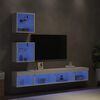 vidaXL Muebles de TV de pared con LED 5 pzas madera ingeniería blanco