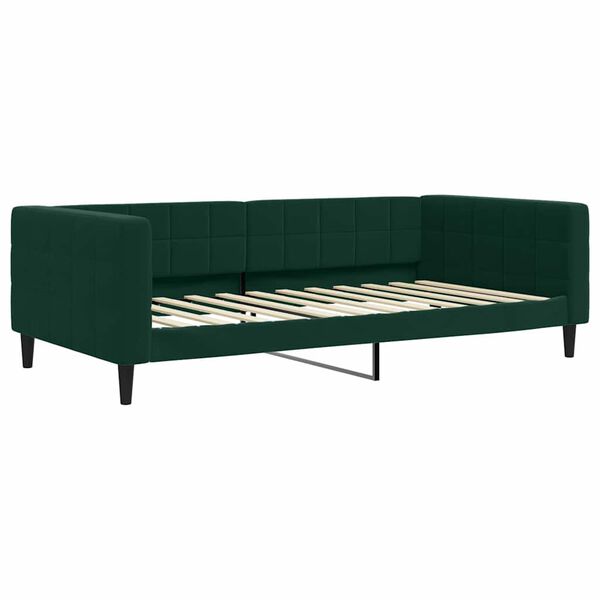 vidaXL Sof&aacute; cama nido con cajones terciopelo verde oscuro 100x200 cm