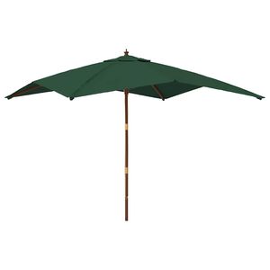 vidaXL Sombrilla de jard&iacute;n con poste de madera verde 300x300x273 cm
