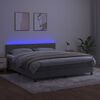 vidaXL Cama box spring colch&oacute;n y LED terciopelo gris claro 160x200 cm