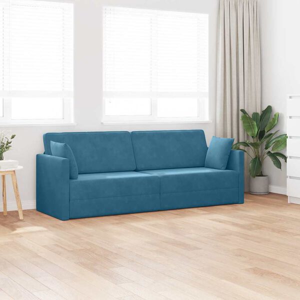 vidaXL Sof&aacute;-cama de piso 200cm Azul Terciopelo