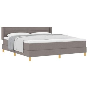 vidaXL Cama tipo Box Spring con colch&oacute;n Taup&eacute; 200 x 180 cm Poli&eacute;ster