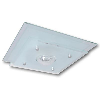 Lámpara de techo de vidrio, cristal cuadrado 1 x E27