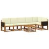 vidaXL Conjunto de sof&aacute;s de exterior 7 uds. Natural y Crema Poli&eacute;ster