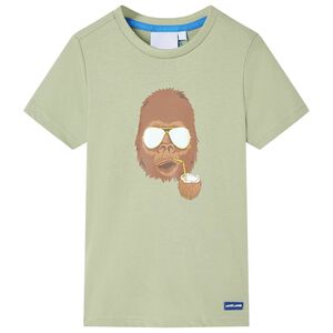 vidaXL Camiseta de manga corta infantil caqui claro 116