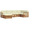 vidaXL Conjunto de sof&aacute;s de exterior 6 uds. Natural y Crema