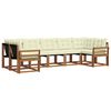 vidaXL Conjunto de sof&aacute;s de exterior con coj&iacute;n 7 pcs Natural y Crema