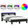 vidaXL Estructura de cama con cabecero y luces LED negro 120x200 cm
