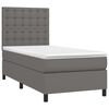 vidaXL Cama box spring y colch&oacute;n LED cuero sint&eacute;tico gris 80x200 cm