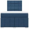 vidaXL Cama box spring con colch&oacute;n tela azul 120x200 cm