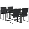 vidaXL Juego de comedor para jard&iacute;n 5 piezas textilene negro
