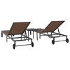 vidaXL Tumbona con cojín 3 pcs Marrón 40 x 39 x 40.5cm ratán sintético