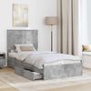 vidaXL Cama con almacenamiento con cabecera Gris Concreto 90 x 200 cm