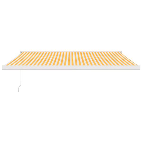 vidaXL Toldo retr&aacute;ctil aluminio y tela amarillo y blanco 4x3 m