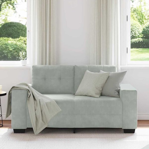 vidaXL Sof&aacute; Loveseat gris claro 120 cm terciopelo