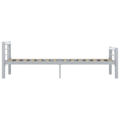 vidaXL Estructura de cama de metal gris y blanco 90x200 cm