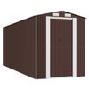 vidaXL Cobertizo jard&iacute;n acero galvanizado marr&oacute;n oscuro 192x523x223 cm