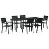 vidaXL Conjunto de Comedor de Jard&iacute;n 7 pcs Negro