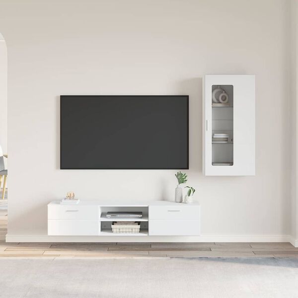 vidaXL Conjunto de mueble de TV con caj&oacute;n FLORIN Madera de ingenier&iacute;a