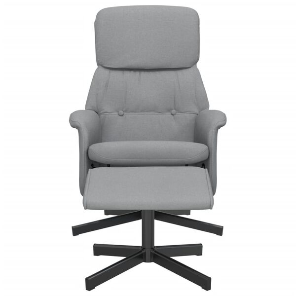 vidaXL Sill&oacute;n reclinable con reposapi&eacute;s tela gris claro