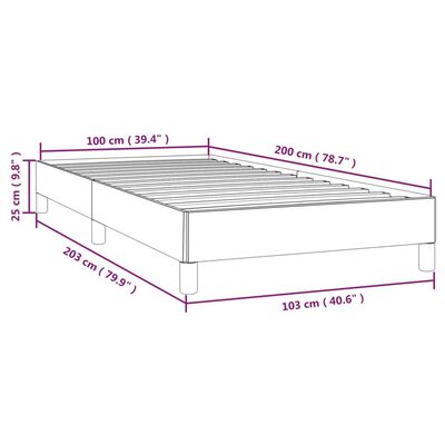 vidaXL Estructura de cama de tela color crema 100x200 cm