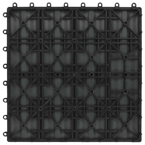 vidaXL Tile de Decking Dise&ntilde;o 3D 11 pcs Negro 30 x 30 cm WPC
