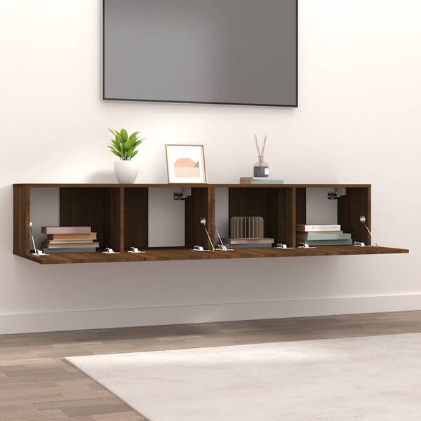 vidaXL Muebles de TV 2 uds madera ingenier&iacute;a roble marr&oacute;n 80x30x30 cm