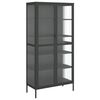 vidaXL Aparador alto vidrio y acero negro 85x40x180 cm