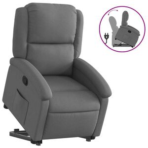 vidaXL Sill&oacute;n reclinable elevable de tela gris oscuro