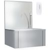 vidaXL Fregadero lavamanos con grifo y dispensador de jab&oacute;n acero inox