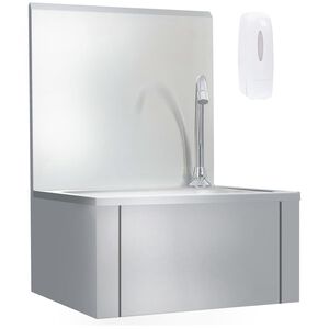 vidaXL Fregadero lavamanos con grifo y dispensador de jab&oacute;n acero inox