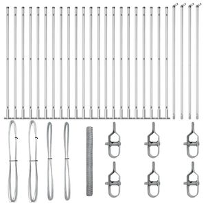 vidaXL Poste de Valla Plateado