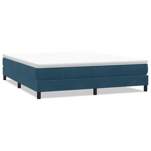 vidaXL Cama box spring sin colch&oacute;n terciopelo azul oscuro 180x210 cm