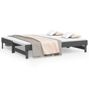 vidaXL Sof&aacute; cama extra&iacute;ble sin colch&oacute;n gris 2x(90x190) cm