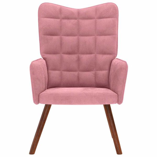 vidaXL Sill&oacute;n de relax de terciopelo rosa