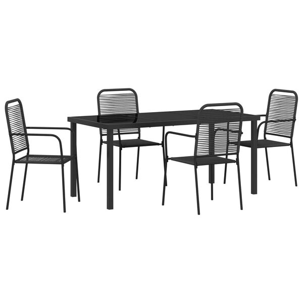vidaXL Conjunto de Comedor de Jard&iacute;n 5 pcs Negro
