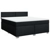 vidaXL Cama box spring con colch&oacute;n tela negro 180x200 cm