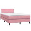 vidaXL Cama box spring con colch&oacute;n terciopelo rosa 120x220 cm