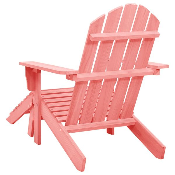 vidaXL Silla jardín Adirondack con otomana madera maciza de abeto rosa