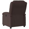 vidaXL Sillón de masaje reclinable de tela marrón oscuro
