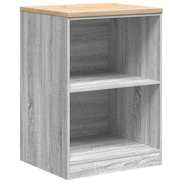 vidaXL Armario de garaje de madera maciza pino gris Sonoma 60x51x85 cm