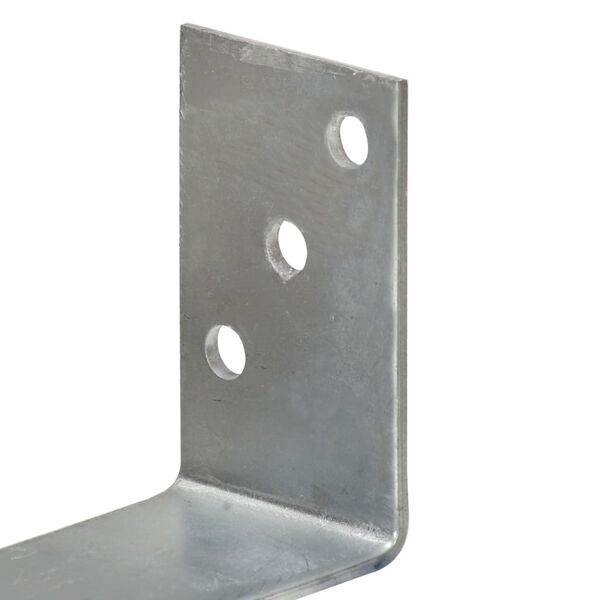 vidaXL Anclajes de valla 6 uds acero galvanizado plateado 8x6x30 cm
