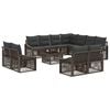 vidaXL Conjunto de sof&aacute;s de jard&iacute;n 12 uds. Gris rat&aacute;n sint&eacute;tico